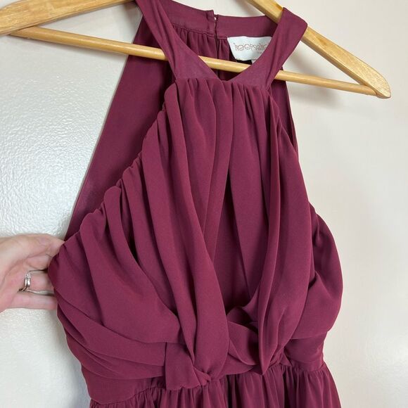 CLEARANCE! Burgundy Keepsake the Label Ruched Halter Dress Size S - Picture 3 of 6
